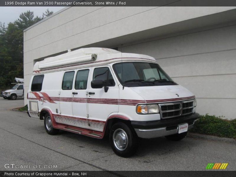 Stone White / Red 1996 Dodge Ram Van 3500 Passenger Conversion