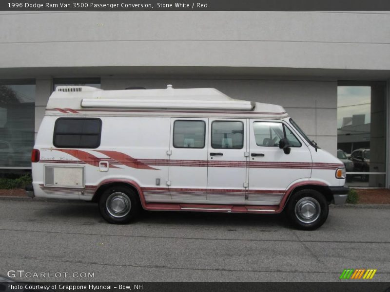 Stone White / Red 1996 Dodge Ram Van 3500 Passenger Conversion