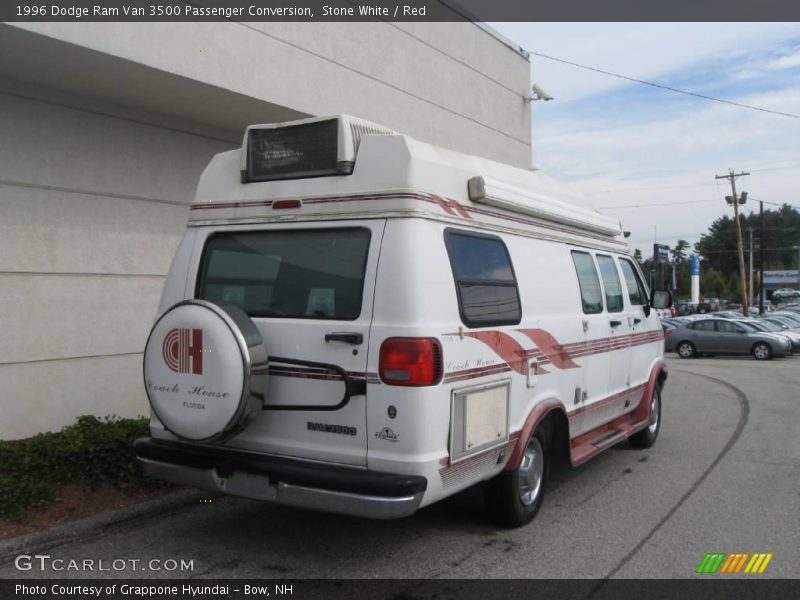 Stone White / Red 1996 Dodge Ram Van 3500 Passenger Conversion