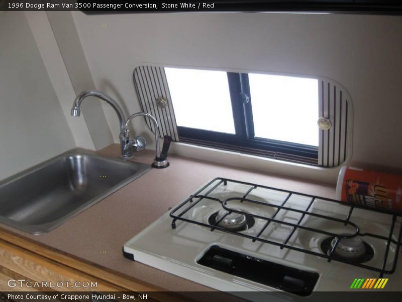 Stone White / Red 1996 Dodge Ram Van 3500 Passenger Conversion