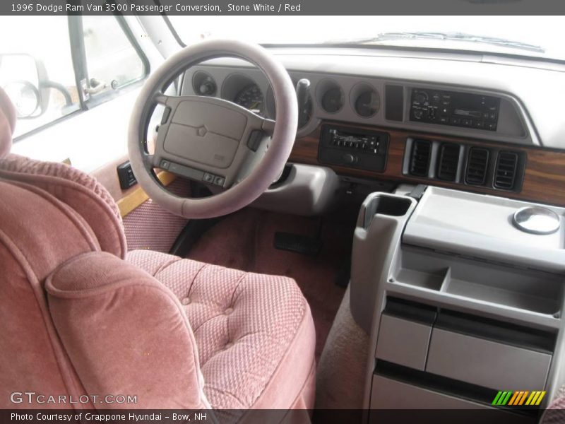 Stone White / Red 1996 Dodge Ram Van 3500 Passenger Conversion