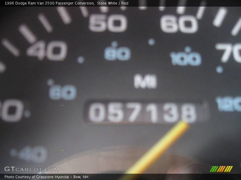 Stone White / Red 1996 Dodge Ram Van 3500 Passenger Conversion