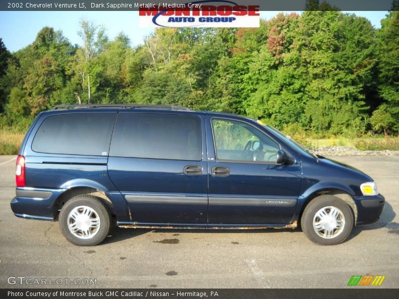 Dark Sapphire Metallic / Medium Gray 2002 Chevrolet Venture LS