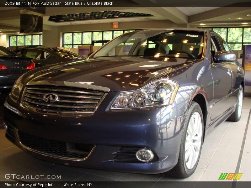 Slate Blue / Graphite Black 2009 Infiniti M 45x AWD Sedan