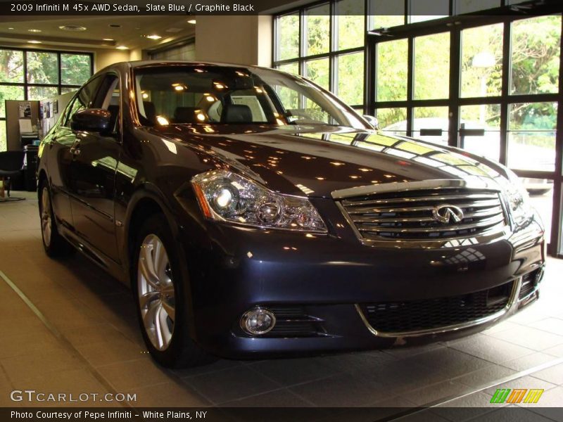 Slate Blue / Graphite Black 2009 Infiniti M 45x AWD Sedan