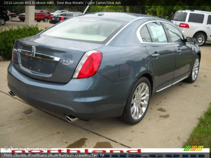 Steel Blue Metallic / Light Camel/Olive Ash 2010 Lincoln MKS EcoBoost AWD