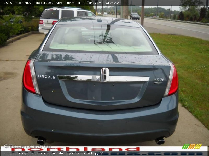 Steel Blue Metallic / Light Camel/Olive Ash 2010 Lincoln MKS EcoBoost AWD