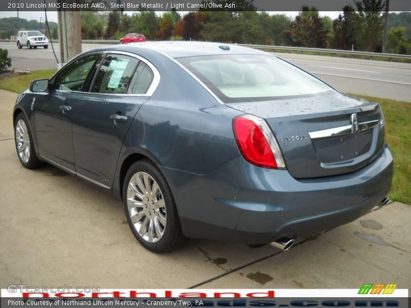 Steel Blue Metallic / Light Camel/Olive Ash 2010 Lincoln MKS EcoBoost AWD