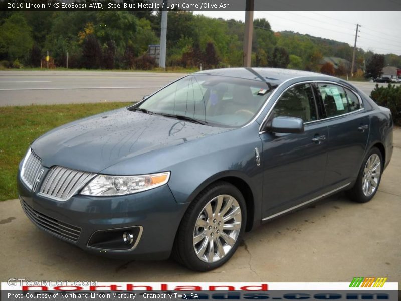 Steel Blue Metallic / Light Camel/Olive Ash 2010 Lincoln MKS EcoBoost AWD