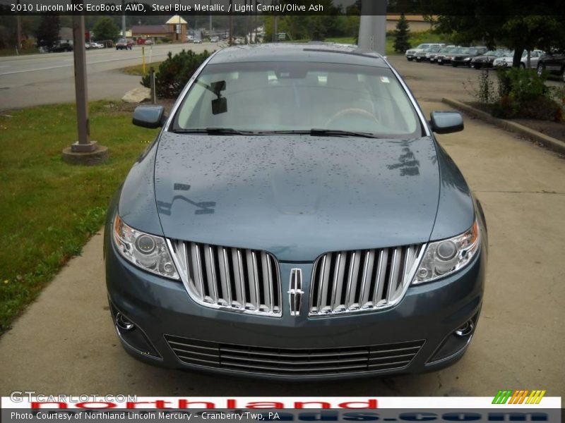 Steel Blue Metallic / Light Camel/Olive Ash 2010 Lincoln MKS EcoBoost AWD