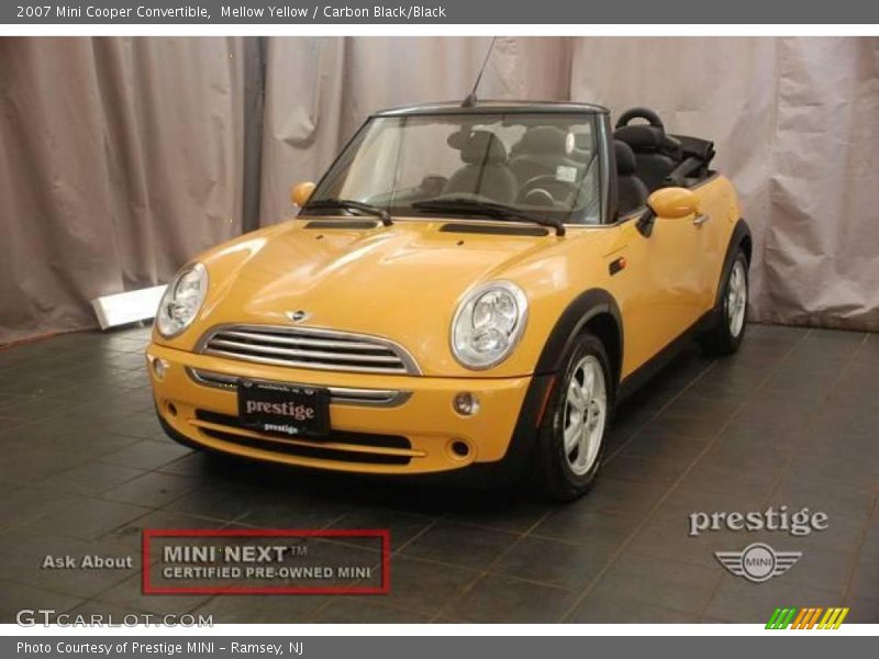 Mellow Yellow / Carbon Black/Black 2007 Mini Cooper Convertible
