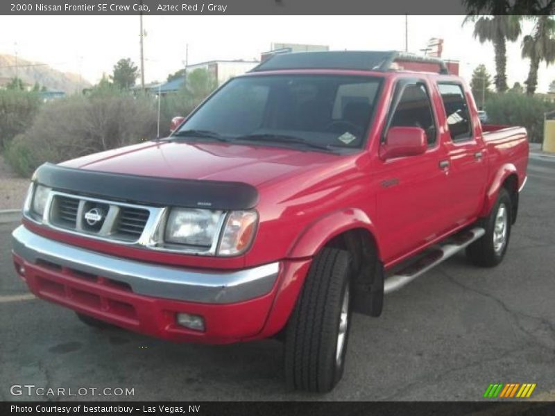 Aztec Red / Gray 2000 Nissan Frontier SE Crew Cab