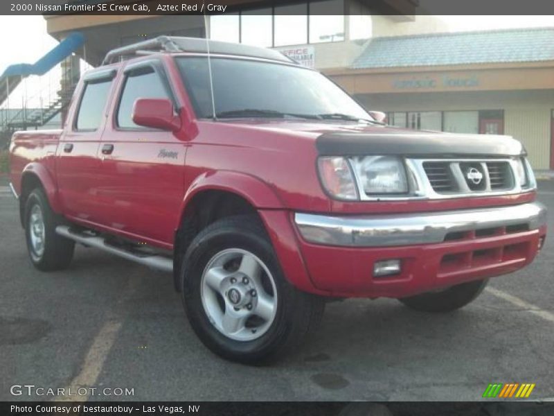 Aztec Red / Gray 2000 Nissan Frontier SE Crew Cab