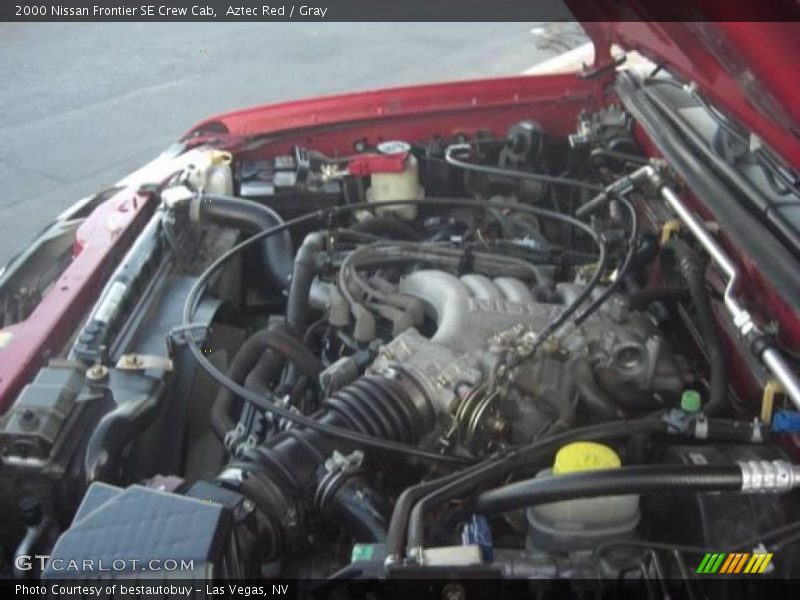 Aztec Red / Gray 2000 Nissan Frontier SE Crew Cab