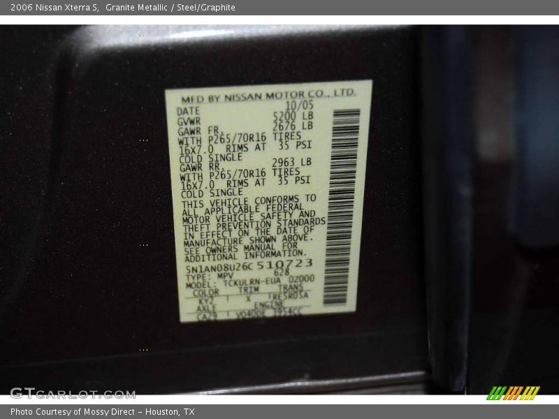 Granite Metallic / Steel/Graphite 2006 Nissan Xterra S