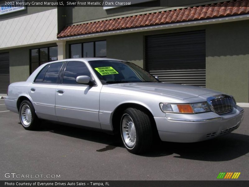 Silver Frost Metallic / Dark Charcoal 2002 Mercury Grand Marquis LS