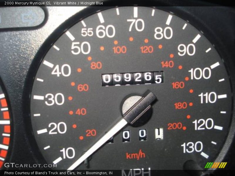 Vibrant White / Midnight Blue 2000 Mercury Mystique GS