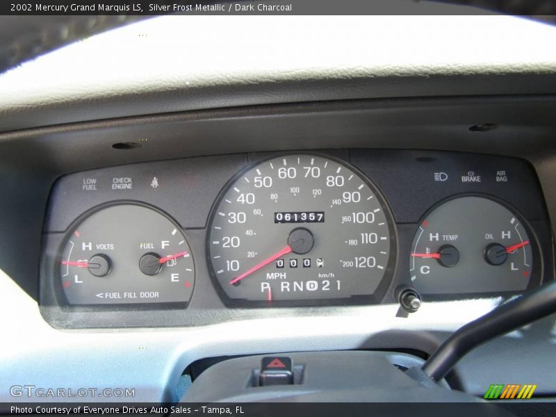 Silver Frost Metallic / Dark Charcoal 2002 Mercury Grand Marquis LS