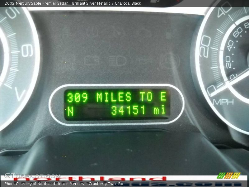 Brilliant Silver Metallic / Charcoal Black 2009 Mercury Sable Premier Sedan