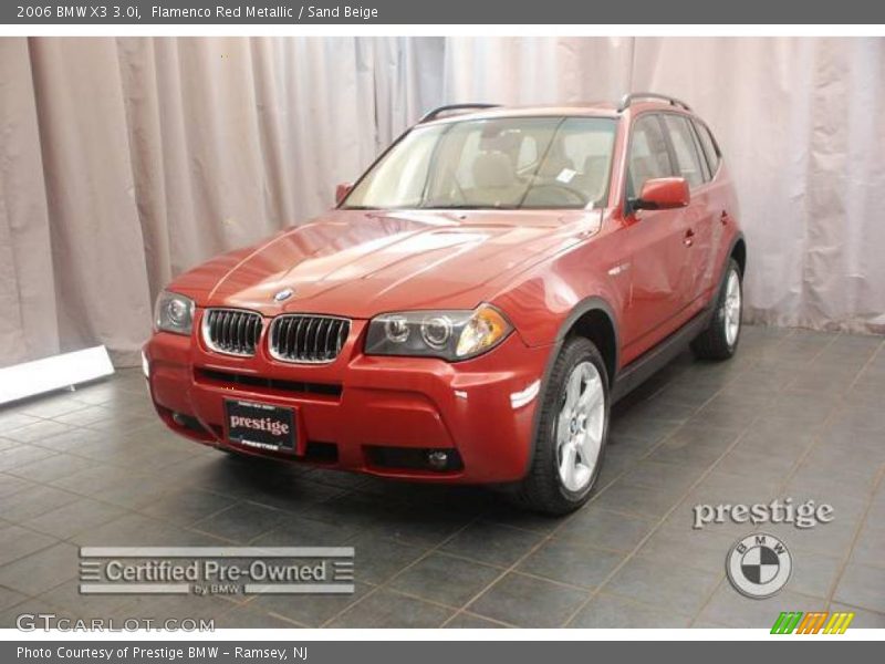 Flamenco Red Metallic / Sand Beige 2006 BMW X3 3.0i