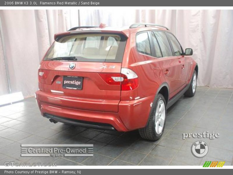 Flamenco Red Metallic / Sand Beige 2006 BMW X3 3.0i