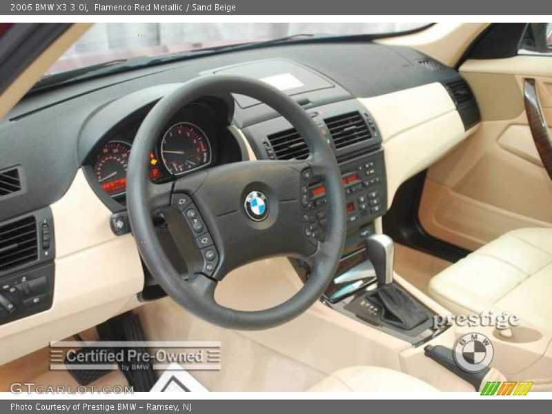 Flamenco Red Metallic / Sand Beige 2006 BMW X3 3.0i