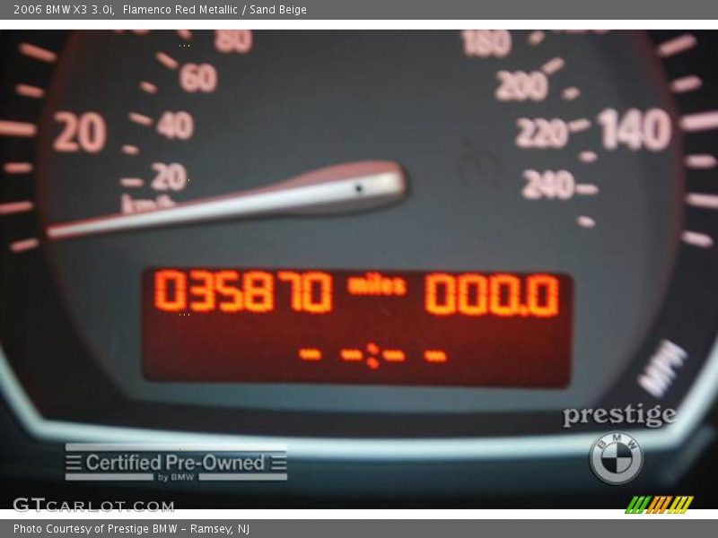 Flamenco Red Metallic / Sand Beige 2006 BMW X3 3.0i