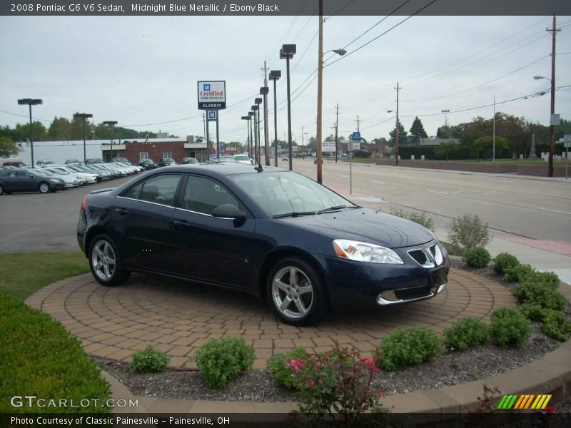 Midnight Blue Metallic / Ebony Black 2008 Pontiac G6 V6 Sedan