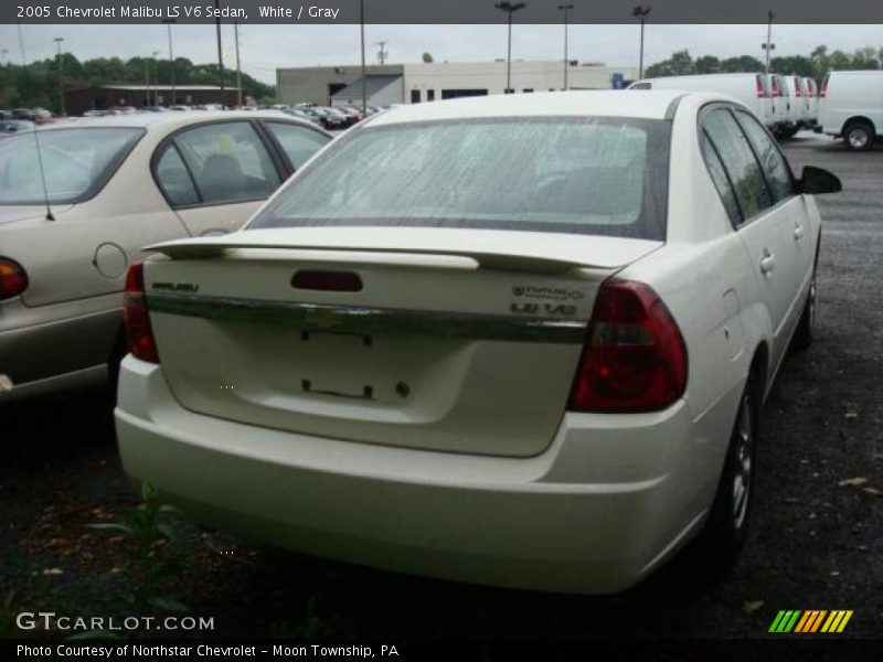 White / Gray 2005 Chevrolet Malibu LS V6 Sedan