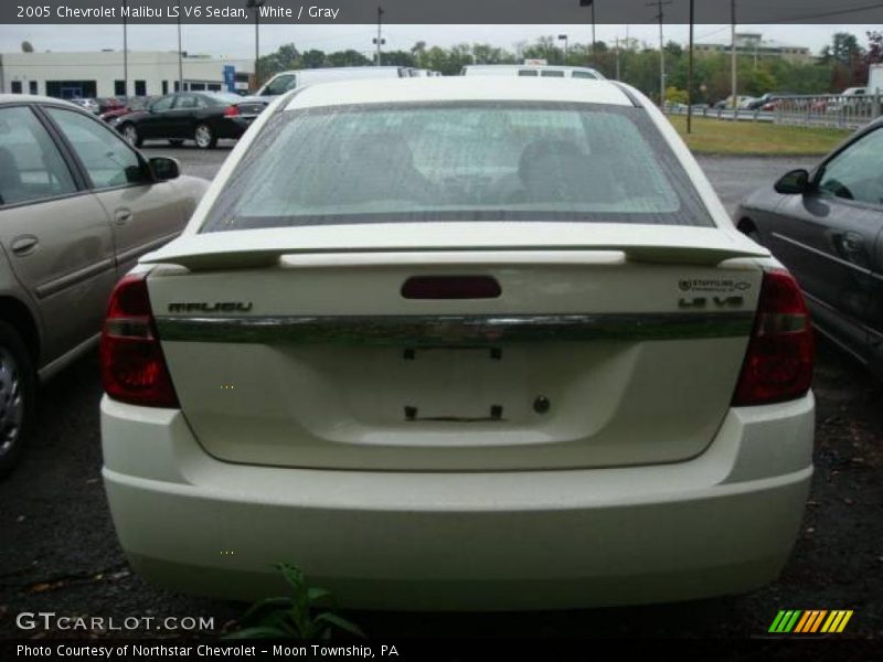 White / Gray 2005 Chevrolet Malibu LS V6 Sedan