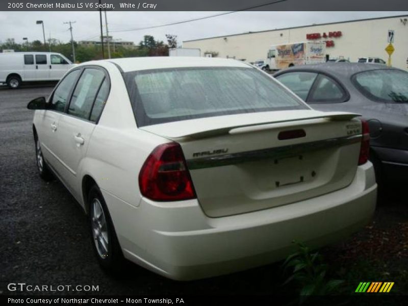 White / Gray 2005 Chevrolet Malibu LS V6 Sedan