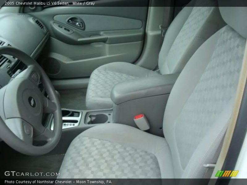 White / Gray 2005 Chevrolet Malibu LS V6 Sedan