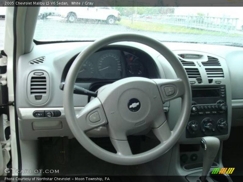 White / Gray 2005 Chevrolet Malibu LS V6 Sedan