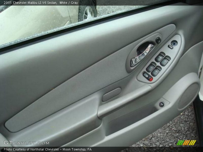 White / Gray 2005 Chevrolet Malibu LS V6 Sedan