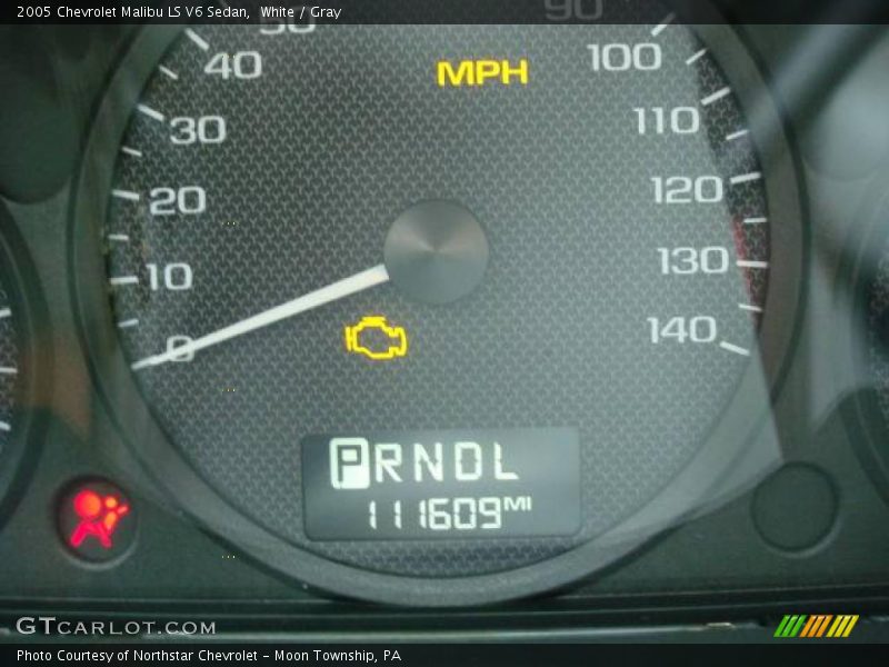 White / Gray 2005 Chevrolet Malibu LS V6 Sedan