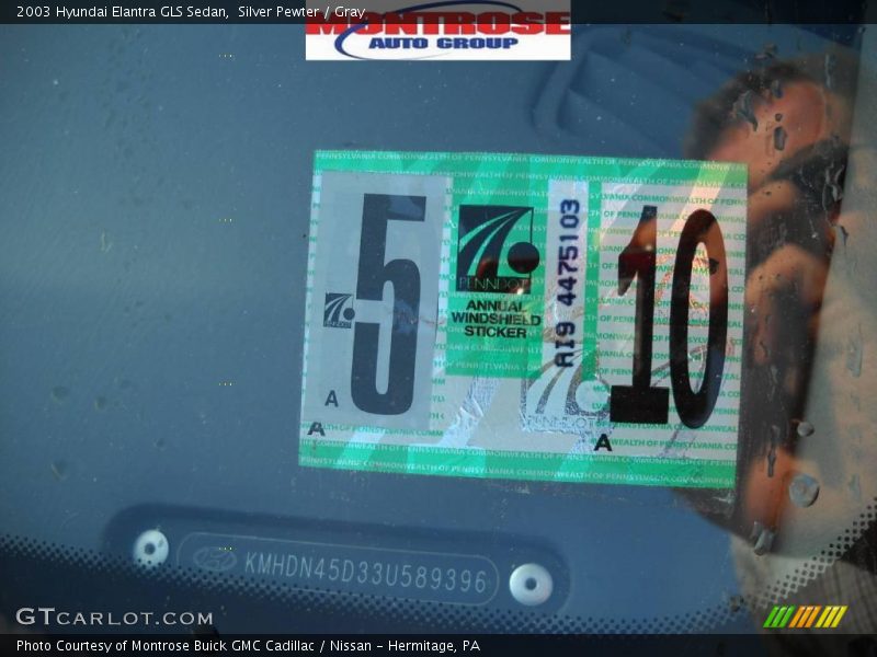 Silver Pewter / Gray 2003 Hyundai Elantra GLS Sedan