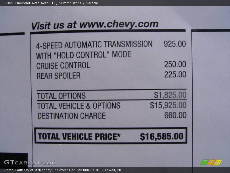 Summit White / Neutral 2009 Chevrolet Aveo Aveo5 LT