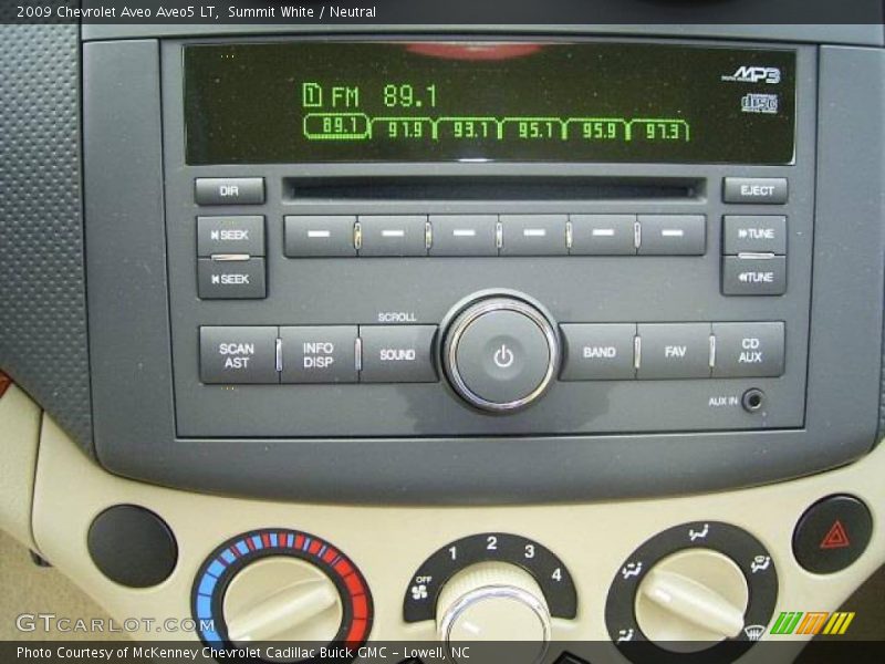 Summit White / Neutral 2009 Chevrolet Aveo Aveo5 LT