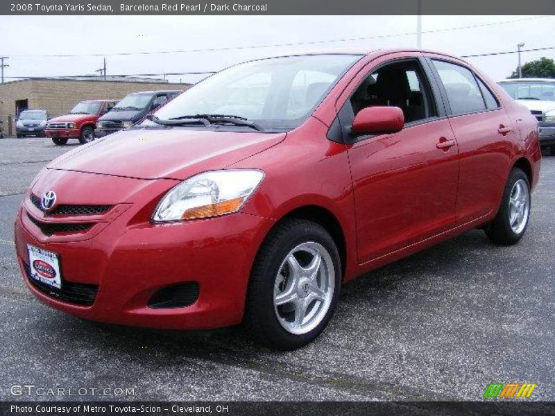 Barcelona Red Pearl / Dark Charcoal 2008 Toyota Yaris Sedan