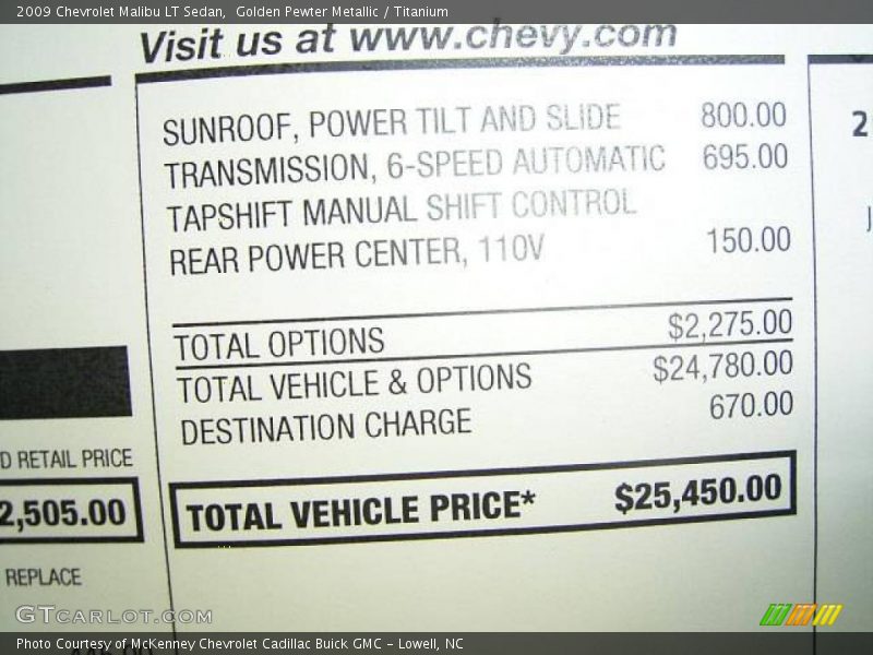 Golden Pewter Metallic / Titanium 2009 Chevrolet Malibu LT Sedan