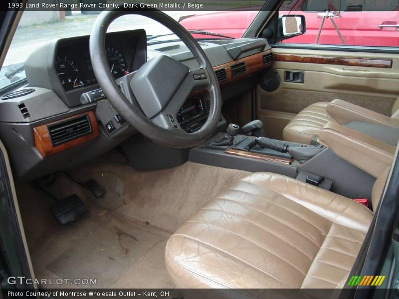 Dark Green Metallic / Beige 1993 Land Rover Range Rover County