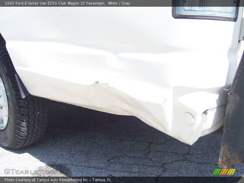 White / Gray 1993 Ford E Series Van E350 Club Wagon 15 Passenger