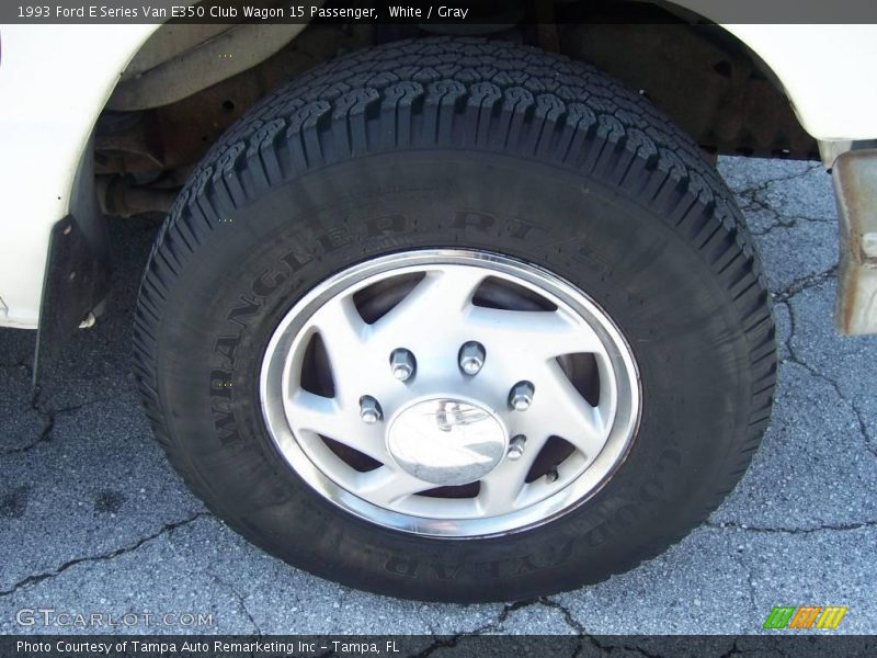 White / Gray 1993 Ford E Series Van E350 Club Wagon 15 Passenger