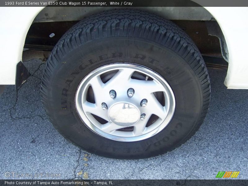 White / Gray 1993 Ford E Series Van E350 Club Wagon 15 Passenger