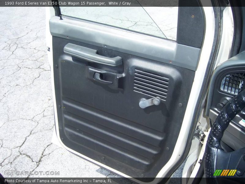 White / Gray 1993 Ford E Series Van E350 Club Wagon 15 Passenger