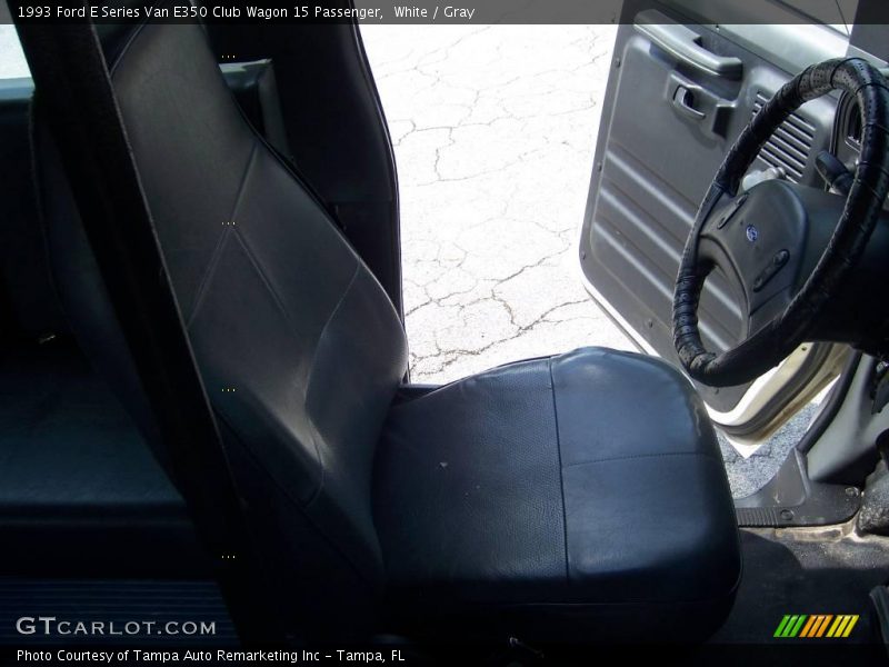 White / Gray 1993 Ford E Series Van E350 Club Wagon 15 Passenger
