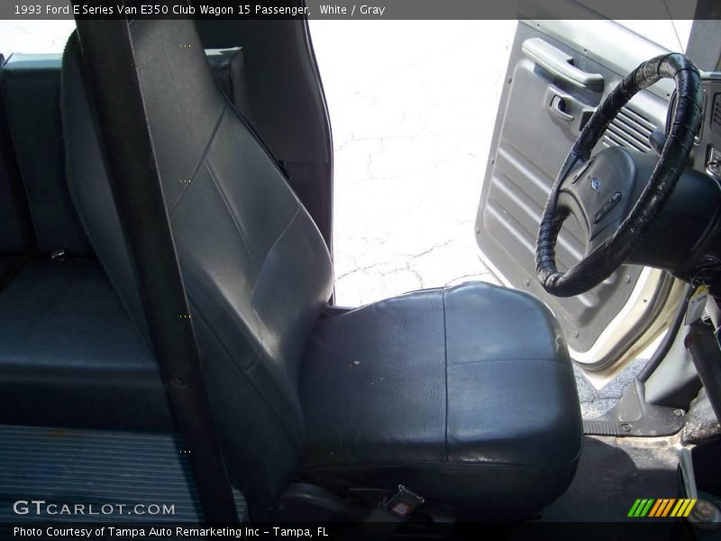 White / Gray 1993 Ford E Series Van E350 Club Wagon 15 Passenger