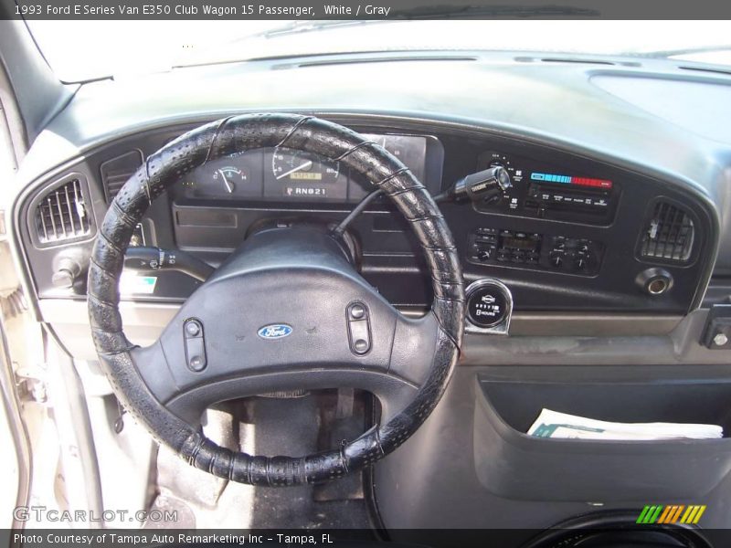 White / Gray 1993 Ford E Series Van E350 Club Wagon 15 Passenger