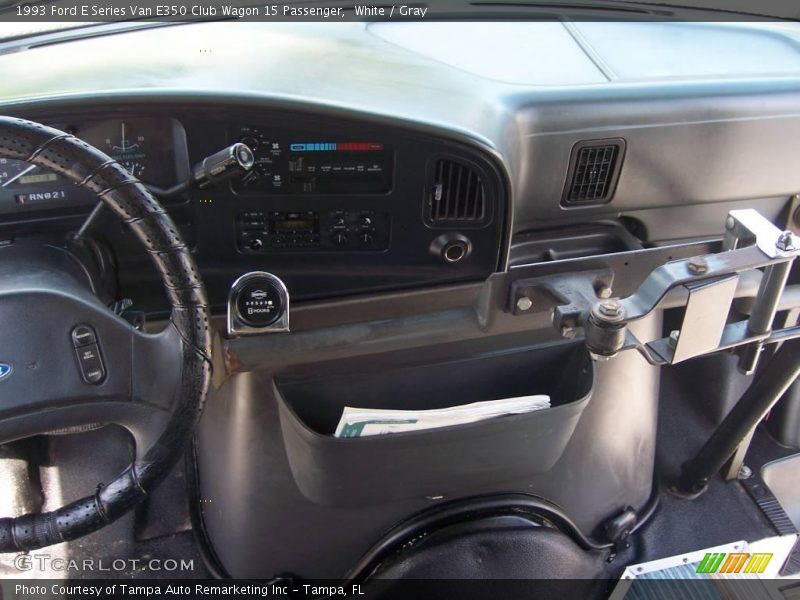 White / Gray 1993 Ford E Series Van E350 Club Wagon 15 Passenger