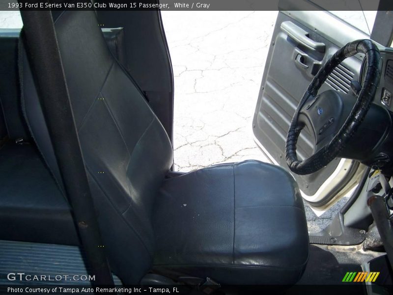 White / Gray 1993 Ford E Series Van E350 Club Wagon 15 Passenger